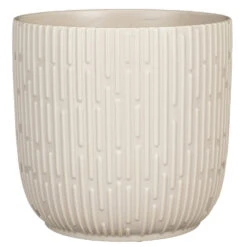 Mica Decorations Plantenpot - Keramiek - Mat Wit - D19/H18 Cm