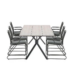 Garden Impressions Mason Tuinset 7-delig Zwart - Robin Tuintafel