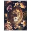 Tuinposter Jungle Lion 80x60 Cm Bruin