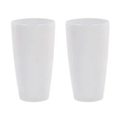 Beliani Plantenbak Voor Buiten TSERIA - Wit Stenenmix