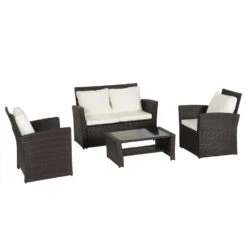 Happy Garden Buitenmeubelsets SINTRA - Bruin - Geweven Hars