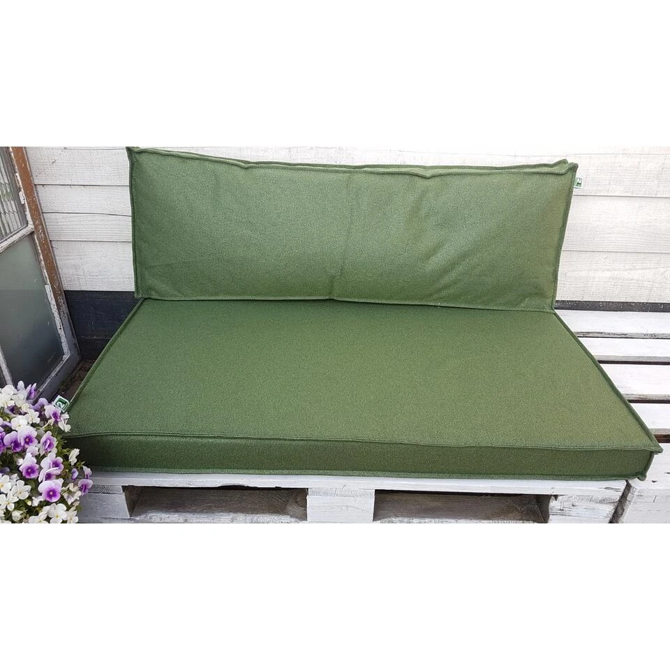 2L Home&Garden Palletkussen ''Solid'' Olijf 120x80cm - Afbeelding 3