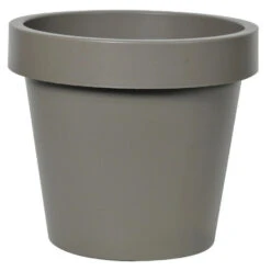 Mega Collections Plantenpot/bloempot - Kunststof - Taupe - D25 Cm