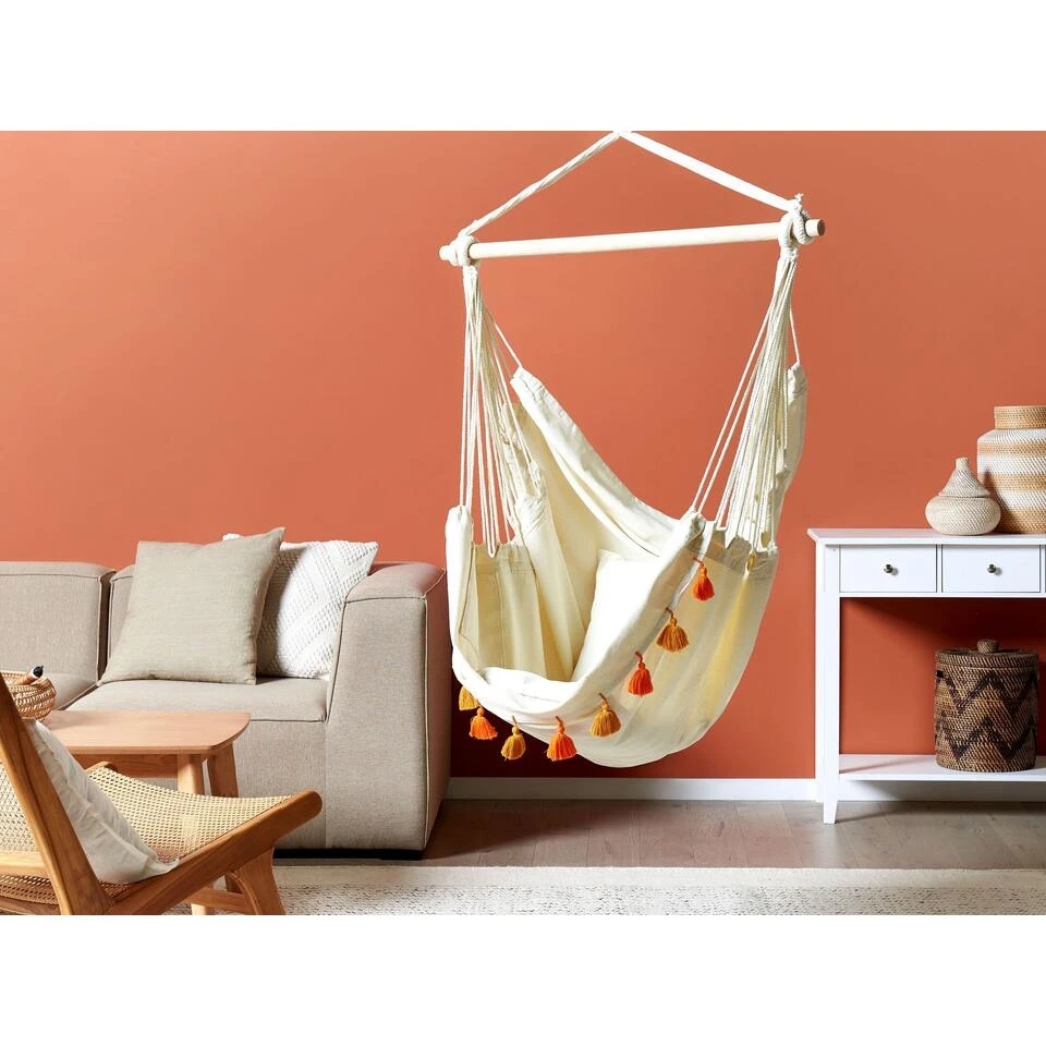 Beliani Hangstoel VARENA - Beige Katoen - Afbeelding 4