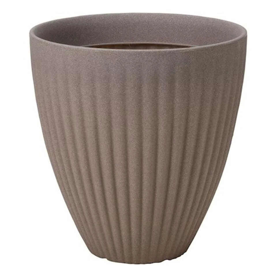 Pro Garden 3 X Bloempot Lotus Rond 40x42cm Taupe