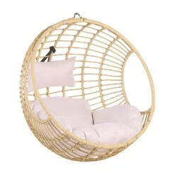 Beliani Hangstoel ASPIO - Beige Pe Rotan