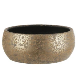 Mica Decorations Bloempot - Goudkleurig - Schaal - 48 X 15 Cm
