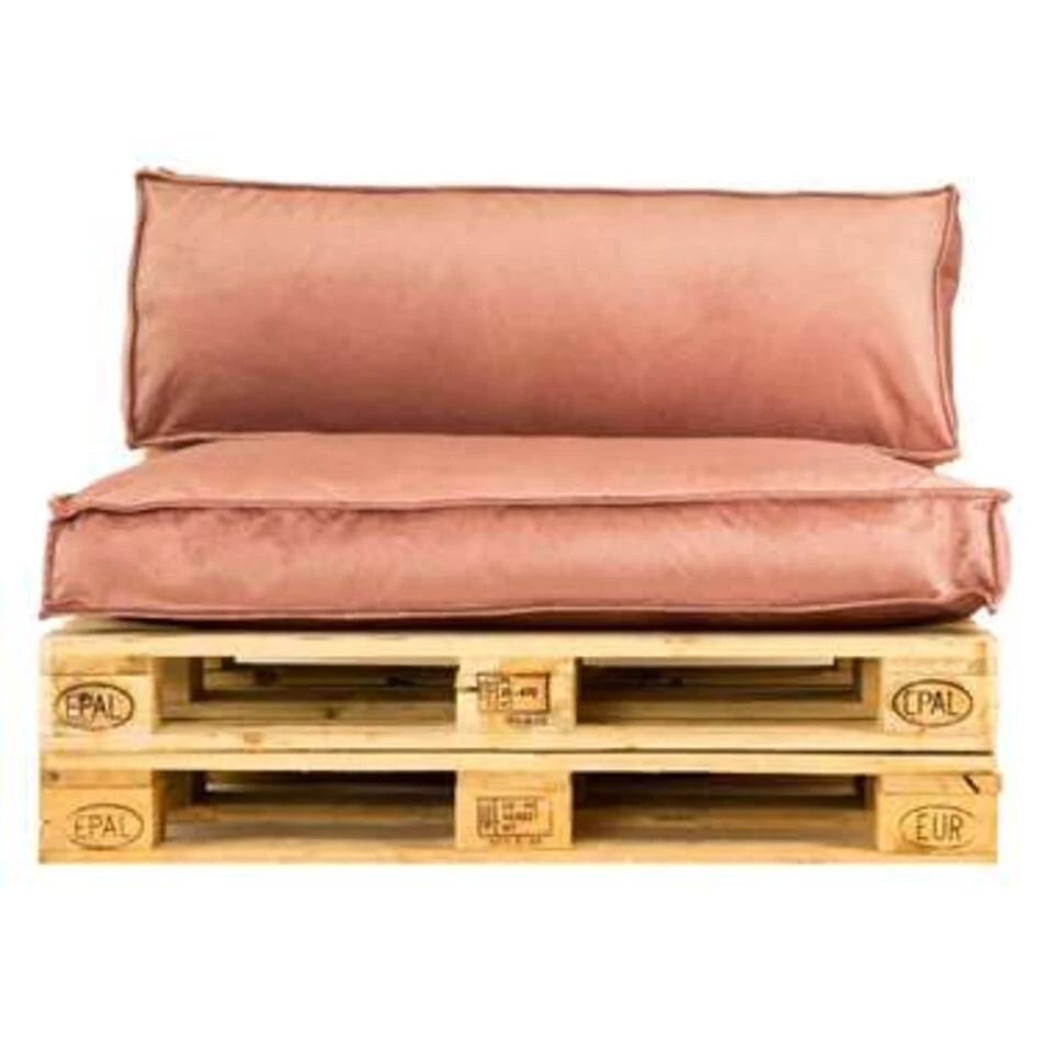 2L Home & Garden Palletkussen Velvet Oud Roze - 120 X 80cm - Afbeelding 3
