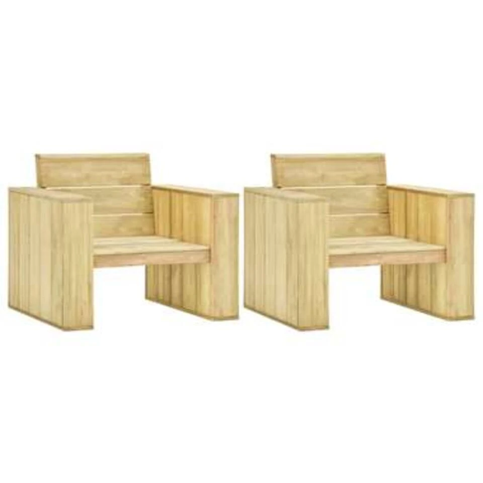 VidaXL Tuinstoelen 2 St 89x76x76 Cm Geïmpregneerd Grenenhout