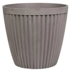 Beliani Plantenbak Voor Buiten POKA - Grijs Stenenmix, Polyresin