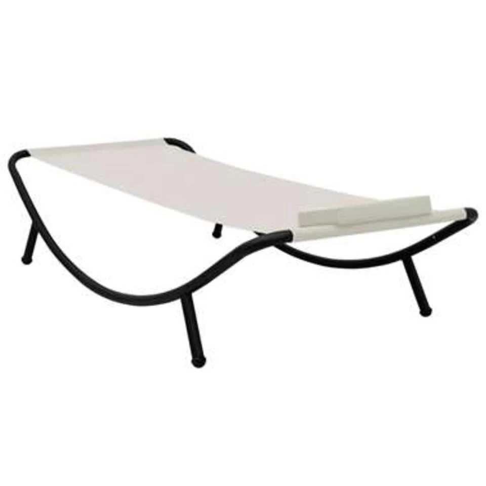 VidaXL Tuinbed 200x90 Cm Staal Crème - Afbeelding 2