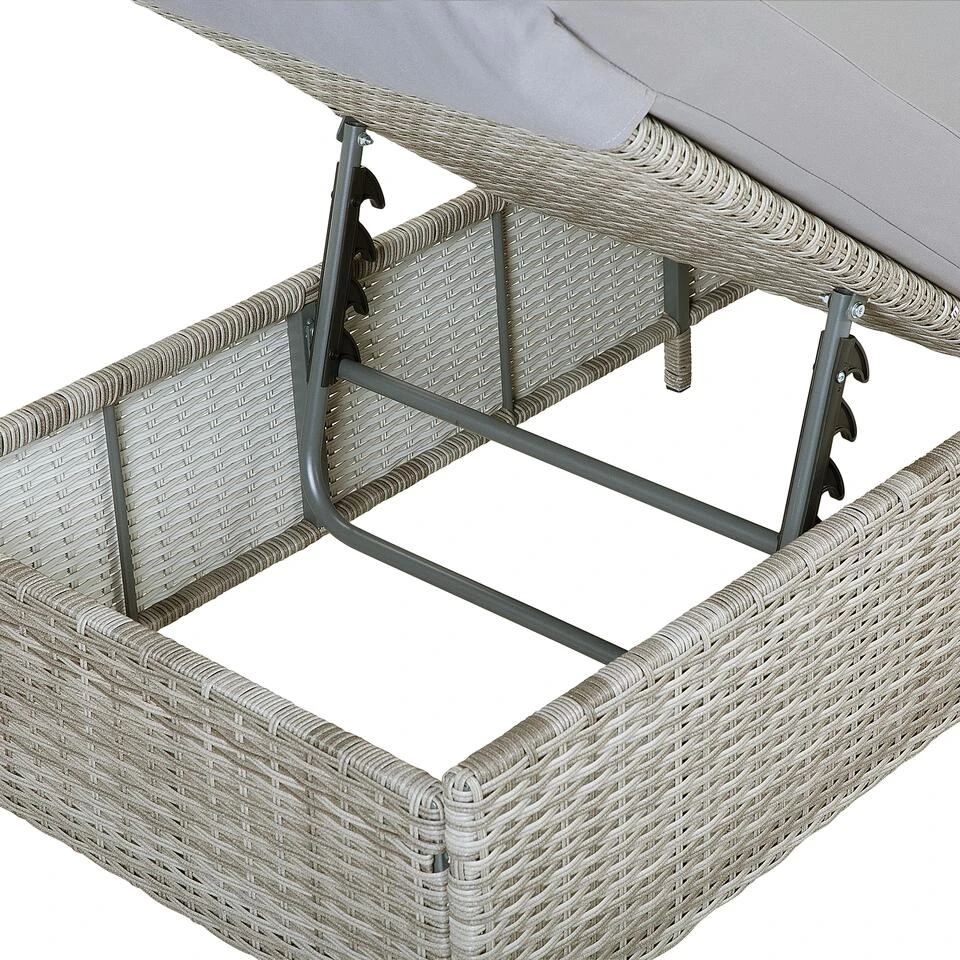 Beliani Tuinligstoel TURIN - Grijs Pe Rotan - Afbeelding 2