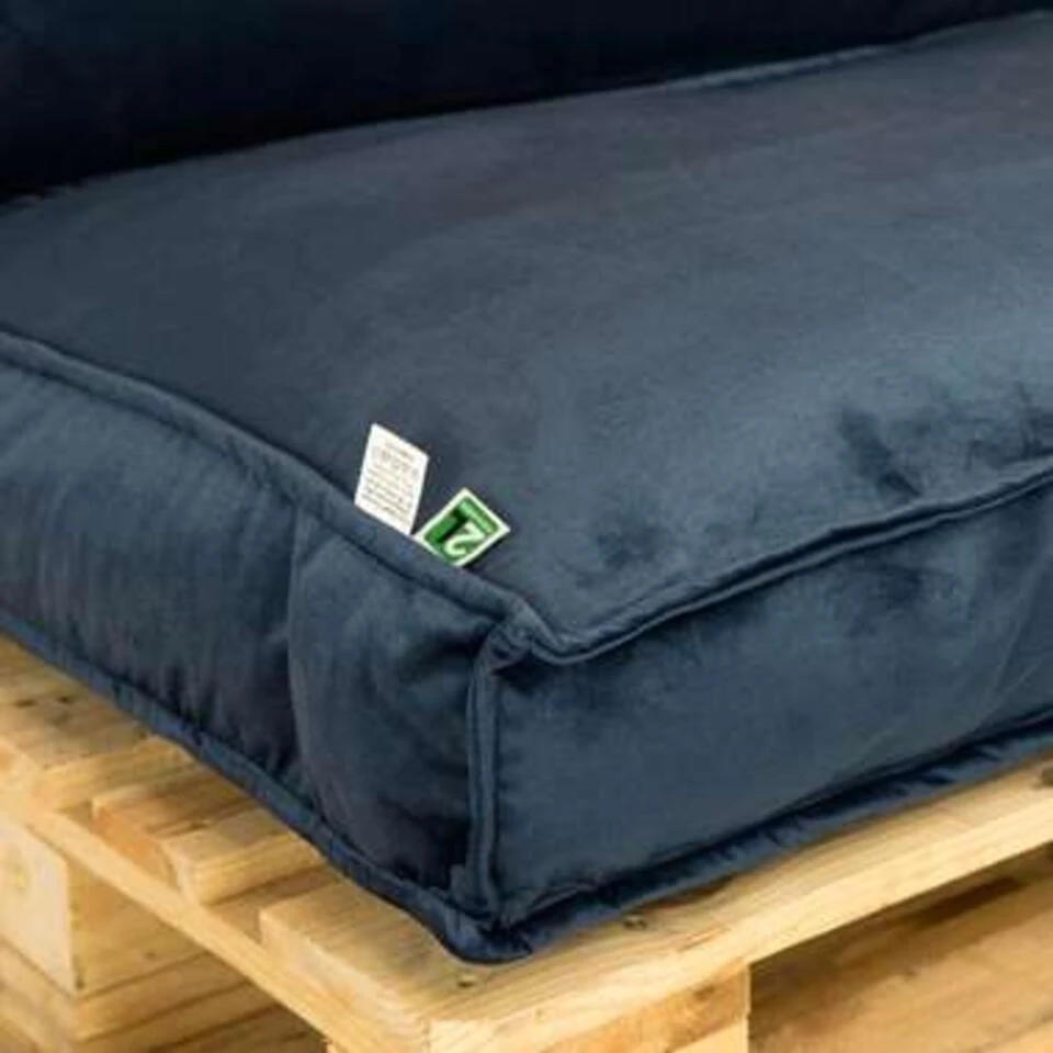 2L Home & Garden Palletkussen Velvet Donkerblauw - 120 X 80cm - Afbeelding 4