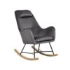 Beliani Schommelstoel ARRIE - Grijs Fluweel