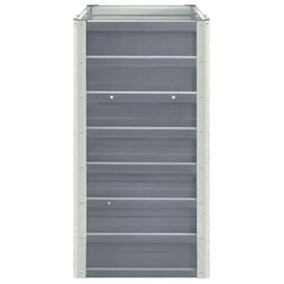 VidaXL Plantenbak Verhoogd 240x40x77 Cm Gegalvaniseerd Staal Grijs - Afbeelding 4