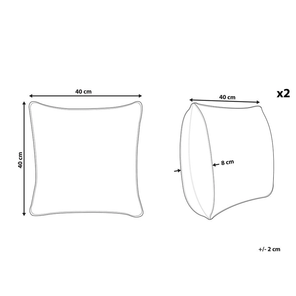 Beliani Buitenkussen VARKOS - Groen Polyester - Afbeelding 2