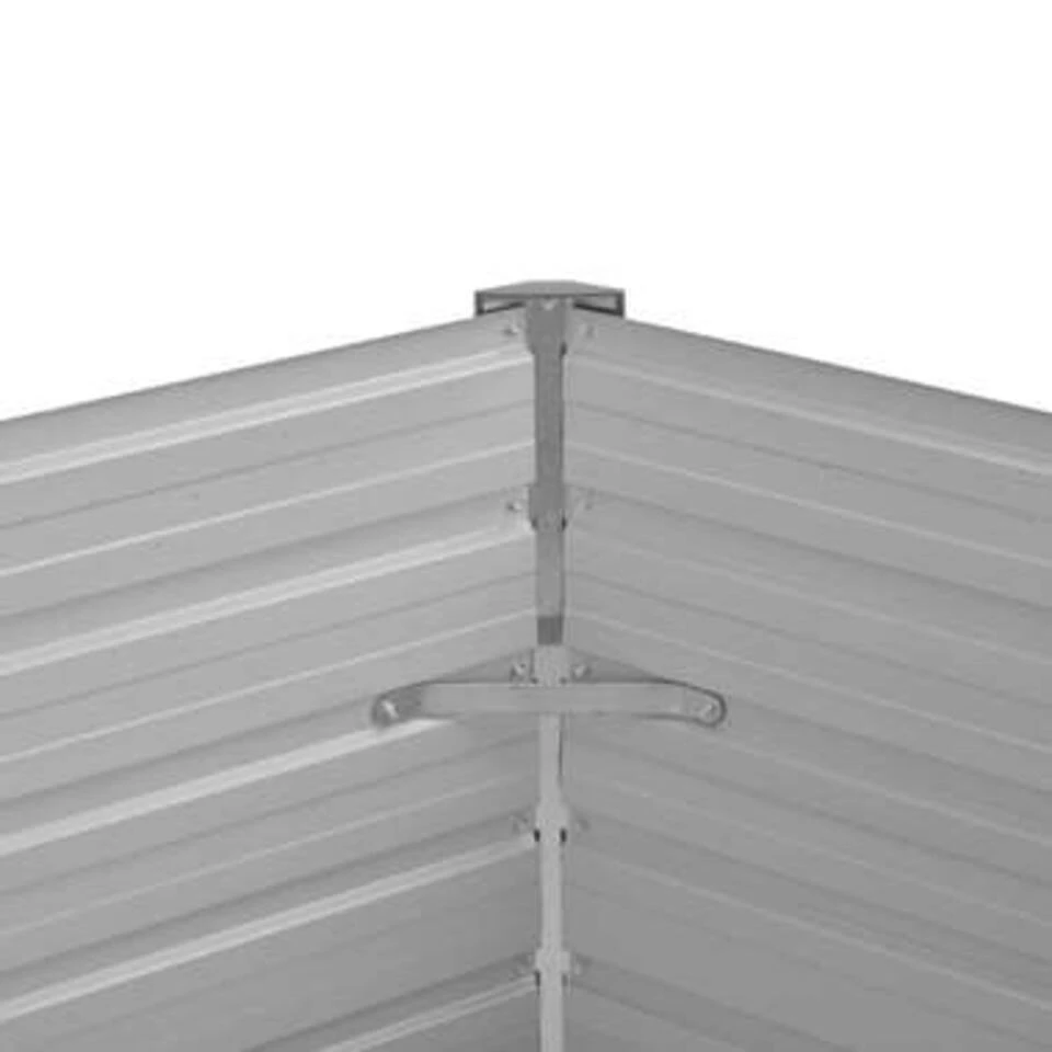 VidaXL Plantenbak Verhoogd 129x129x77cm Gegalvaniseerd Staal Antraciet - Afbeelding 4