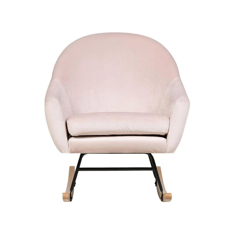Beliani Schommelstoel OXIE - Roze Fluweel - Afbeelding 3