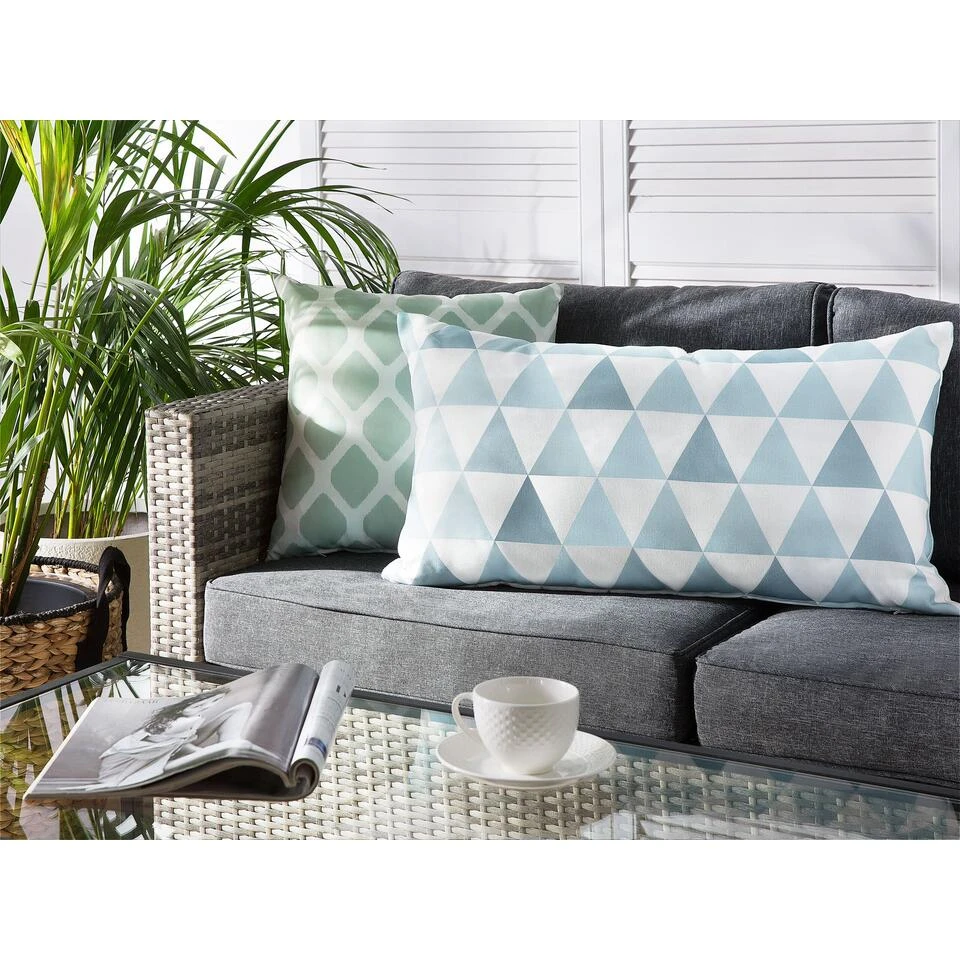 Beliani Buitenkussen TRIFOS - Blauw Polyester - Afbeelding 2