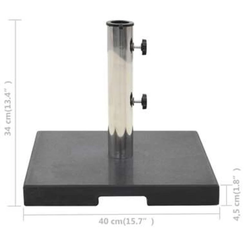 VidaXL Parasolvoet Vierkant 20 Kg Graniet Zwart - Afbeelding 2