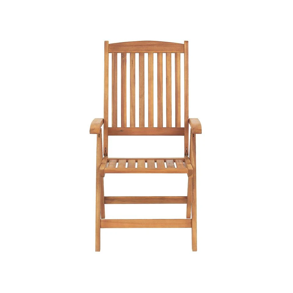 Beliani Inklapbare Tuinmeubels JAVA - Lichte Houtkleur Acaciahout - Afbeelding 4