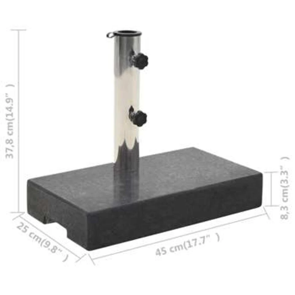 VidaXL Parasolvoet Rechthoekig 25 Kg Graniet Zwart - Afbeelding 3