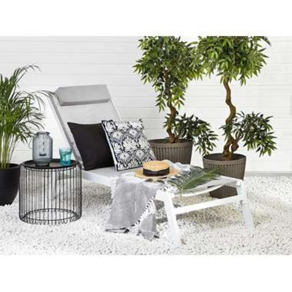 Beliani Tuinligstoel CATANIA - Grijs Polyester, Aluminium - Afbeelding 4