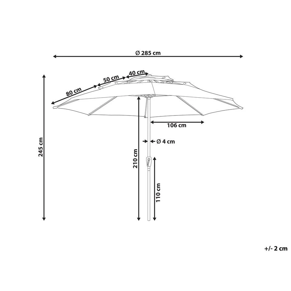 Beliani Marktscherm BIBIONE - Beige Polyester - Afbeelding 2