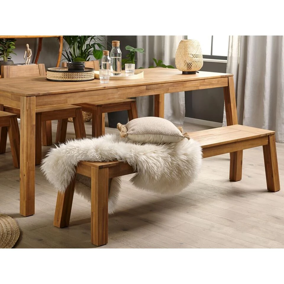 Beliani Tuinbank LIVORNO - Lichte Houtkleur Acaciahout - Afbeelding 3