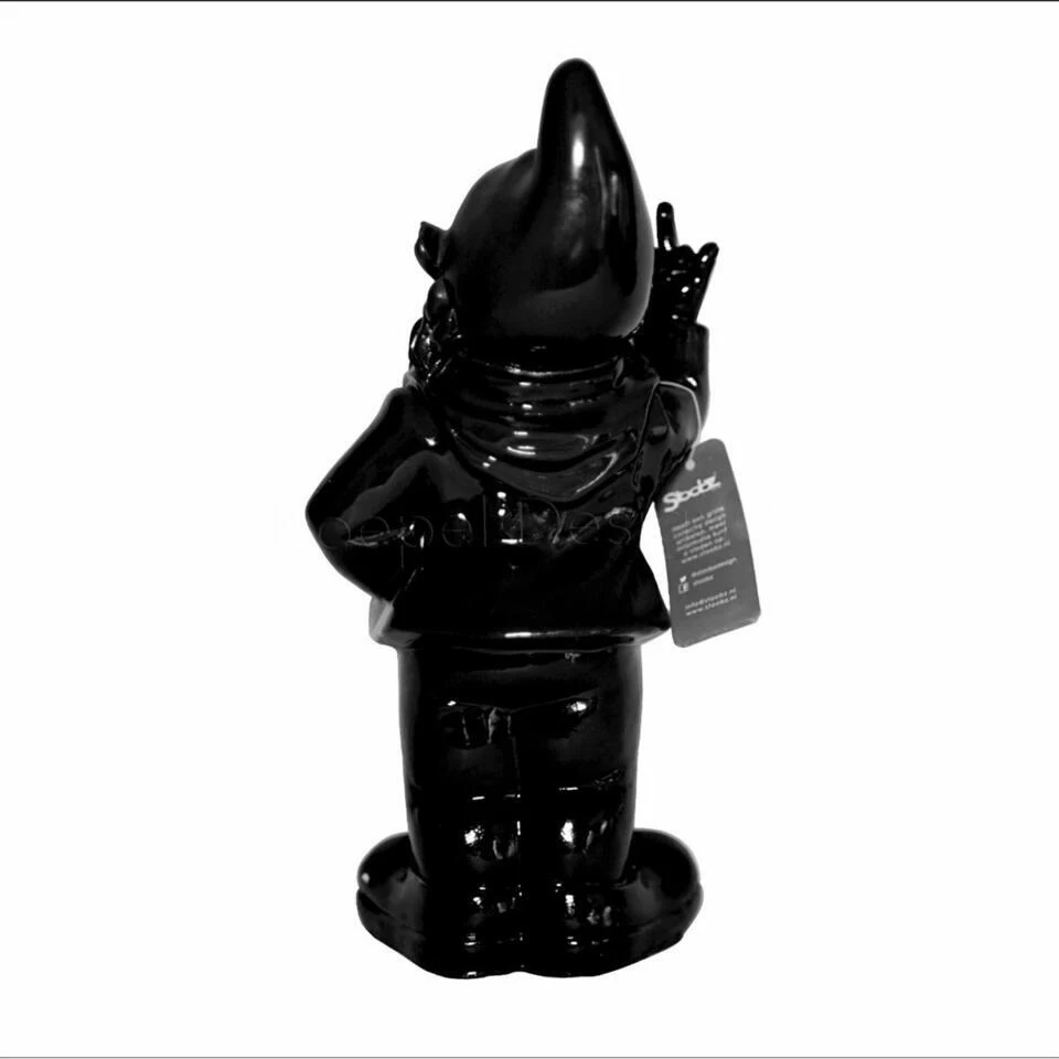 Stoobz Design Tuinkabouter - Zwart - Middelvinger - 30 Cm - Afbeelding 3