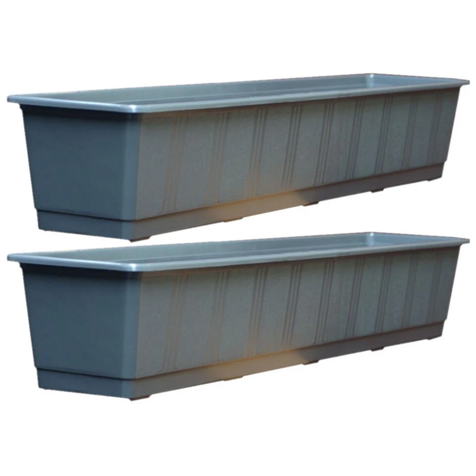 Geli Plantenbak - Antraciet - Rechthoekig - Kunststof - 80 X 17,5 X 14,5 Cm - Afbeelding 2