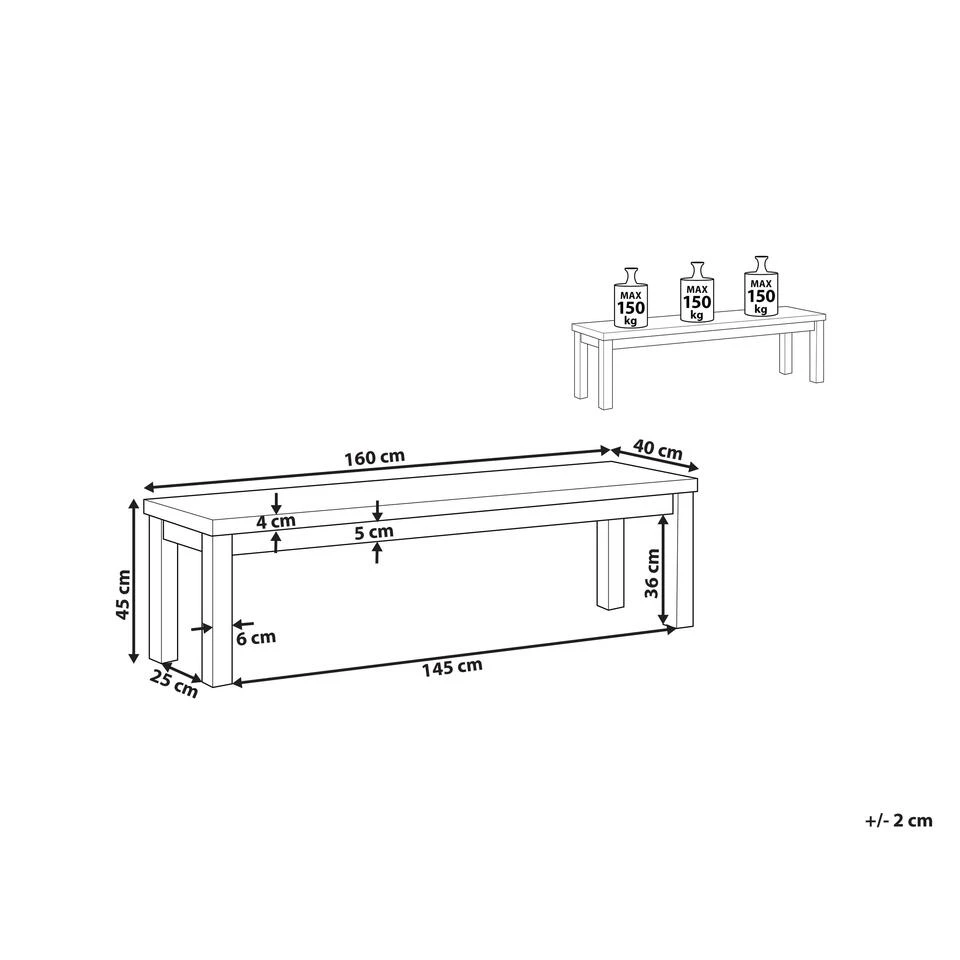 Beliani Tuinbank OSTUNI - Grijs Vezelcement - Afbeelding 3